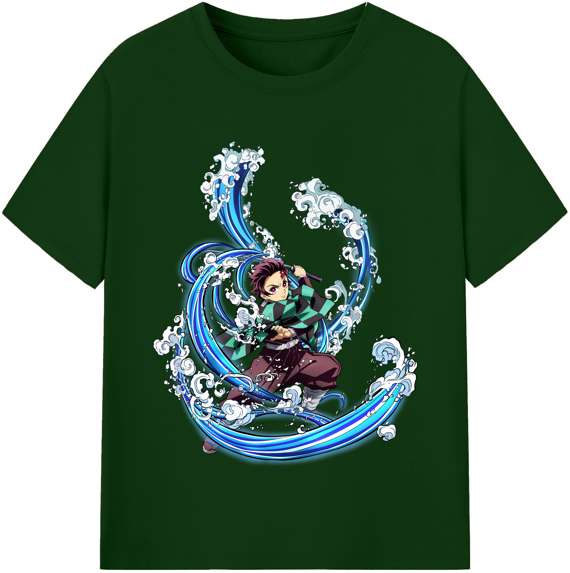 （画像用） 鬼滅の刃 竈門 炭治郎／かまど たんじろう Kamado Tanjirou 綿100％半袖Tシャツ（フロントプリント）